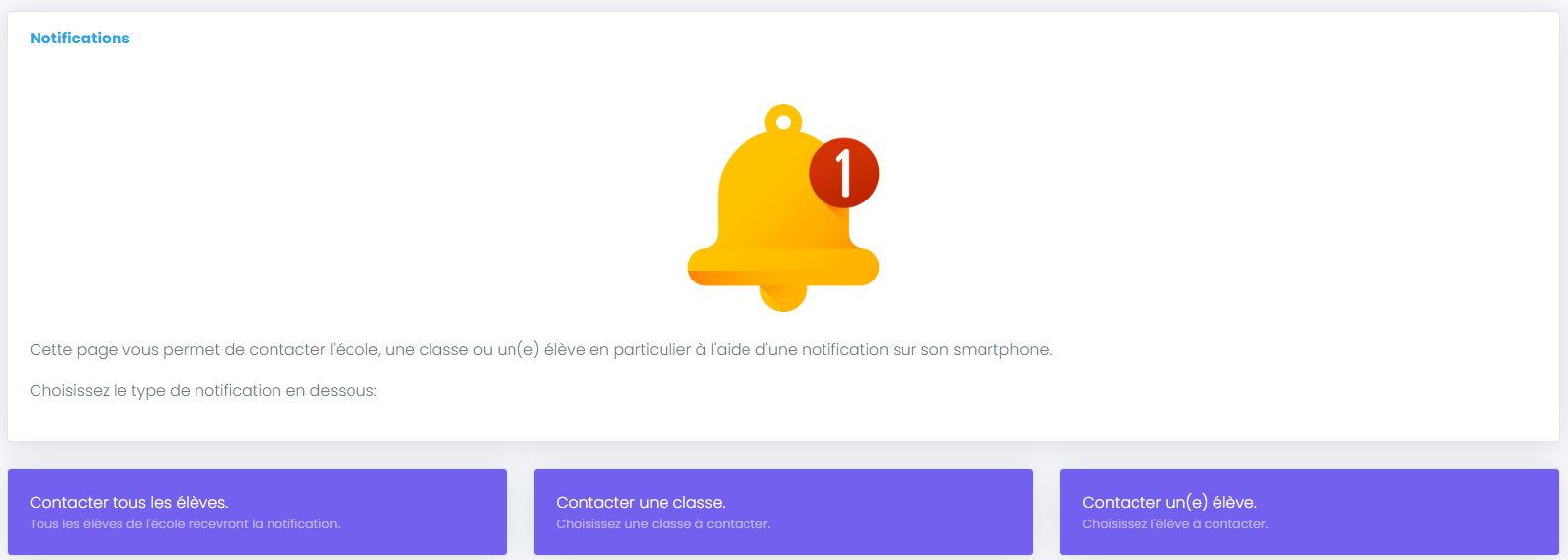 Notifications Ecole
